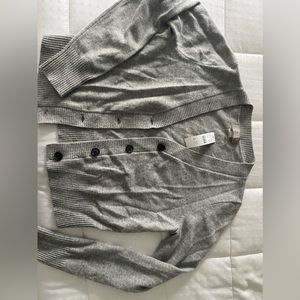 JCREW cashmere cropped v-neck cardigan